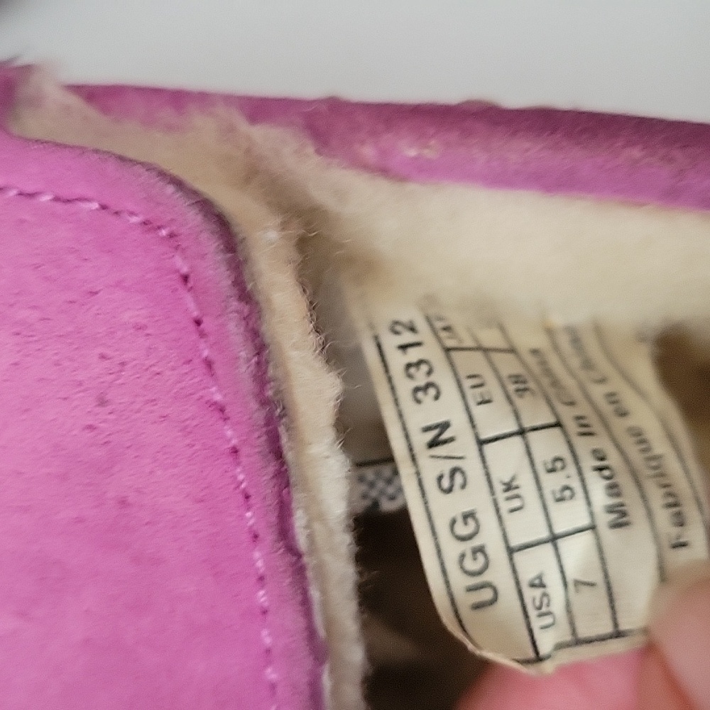 Ugg Australia Slippers Women 7M Ansley Shoes Purple Suede Wool Moccasin Moc Toe - Picture 7 of 12